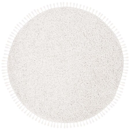 Safavieh 6 ft. 7 in. x 6 ft. 7 in. Flokati 300 Round Rug Ivory & Gray FLK310B-7R